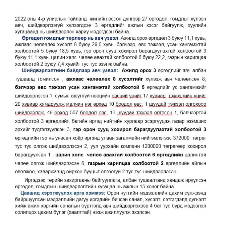 ӨРГӨДӨЛ ГОМДОЛ ШИЙДВЭРЛЭЛТИЙН 2022 ОНЫ ТАЙЛАН МЭДЭЭЛЭЛ