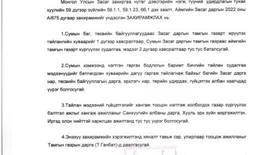 МЭДЭЭ ТАЙЛАНГИЙН ХУВААР БАТЛАХ ТУХАЙ