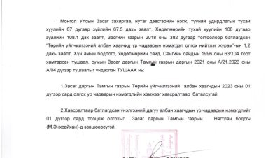 ТӨРИЙН ҮЙЛЧИЛГЭЭНИЙ ЗАРИМ АЛБАН ХААГЧДАД УР ЧАДВАРЫН НЭМЭГДЭЛ ОЛГОХ ТУХАЙ